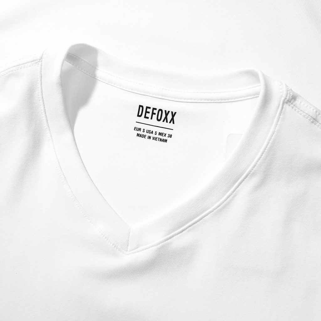 Áo phông đen nam, áo thun trắng nam cổ tim trơn DEFOXX vải cotton 4 chiều bảng màu basic đẹp - ATDF2