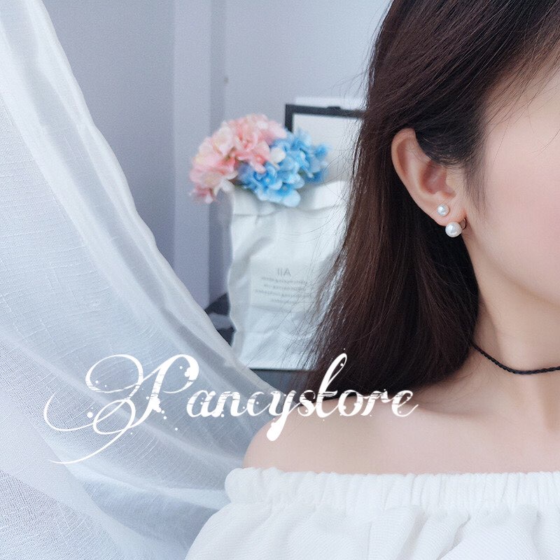 khuyên tai cung đính hạt phong cách hàn quốc