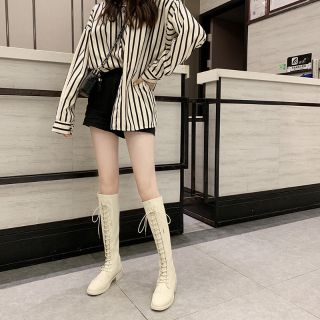 Boot cổ cao đan dây kèm ảnh thật