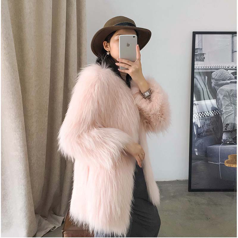 𝐇𝐀̀𝐍𝐆 𝐂𝐀𝐎 𝐂𝐀̂́𝐏. Áo lông dáng dài dệt giả lông cáo