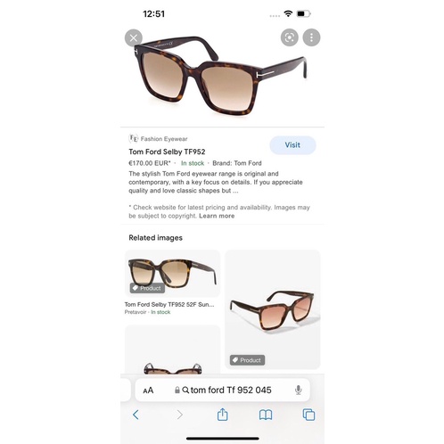Kính mát Tom Ford hàng nhà máy hiếm xịn