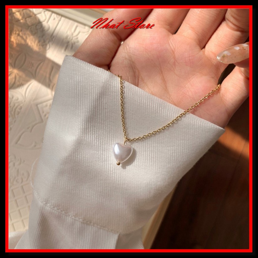 Vòng choker, dây chuyền nữ hình trái tim Nhatstore