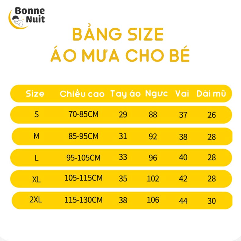 Áo mưa cho bé⭐️Áo mưa trẻ em trong suốt ⭐️ Áo mưa cho bé 1-9 tuổi ⭐️ 4 hoạ tiết siêu yêu