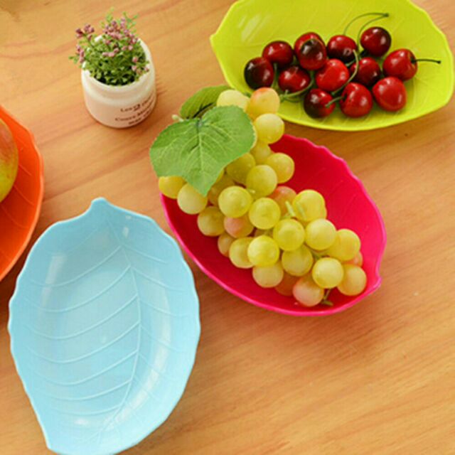 Đĩa nhựa đựng trái cây hình lá