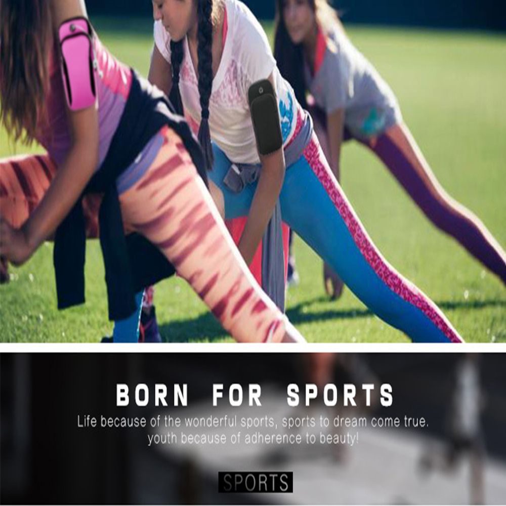 Túi lưới đựng điện thoại đeo cánh tay thoáng khí chống thấm nước có lỗ xỏ tai nghe phù hợp chạy bộ thể thao