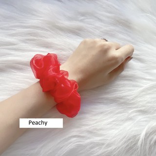 Cột tóc scrunchies voan trơn nhiều màu sắc ( Hình Thật)