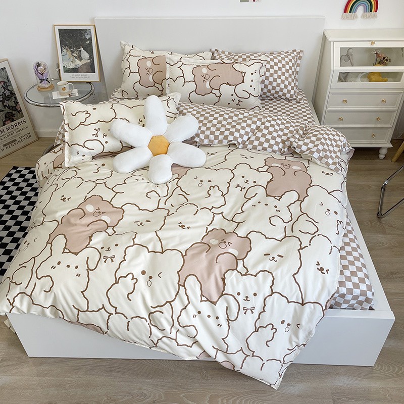 Bộ chăn ga cotton poly họa tiết thú cưng set 4 chăn ga gối cao cấp -hàng nhập khẩu loại 1 | BigBuy360 - bigbuy360.vn