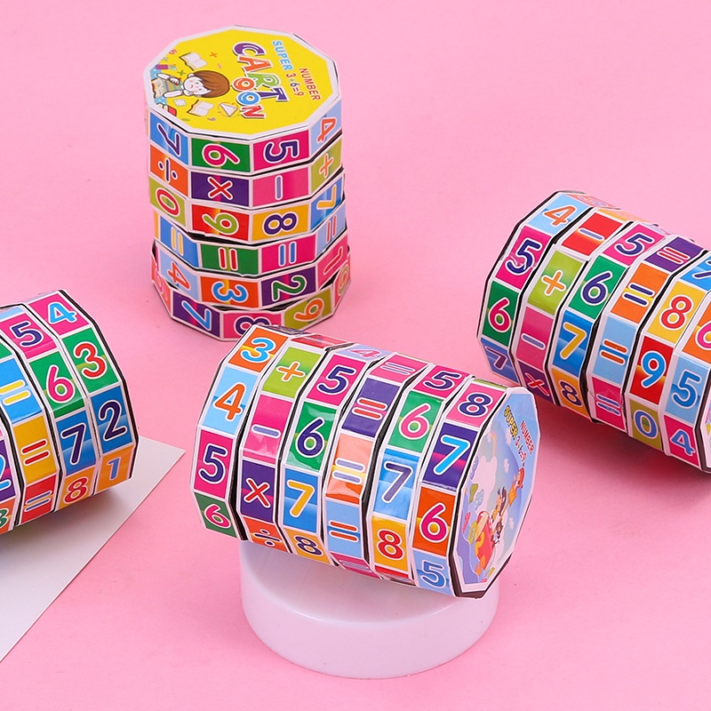 Đồ chơi khối rubik hình trụ chủ đề chữ số đồ dùng học tập dành cho trẻ em