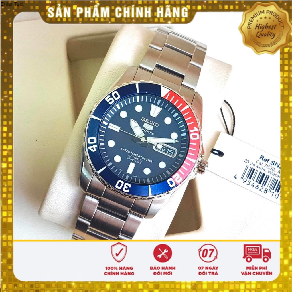 Đồng hồ Nam chính hãng Seiko 5 Sport Automatic SNZF15K1-Máy cơ tự động-Dây kim loại cao cấp-Size 42mm