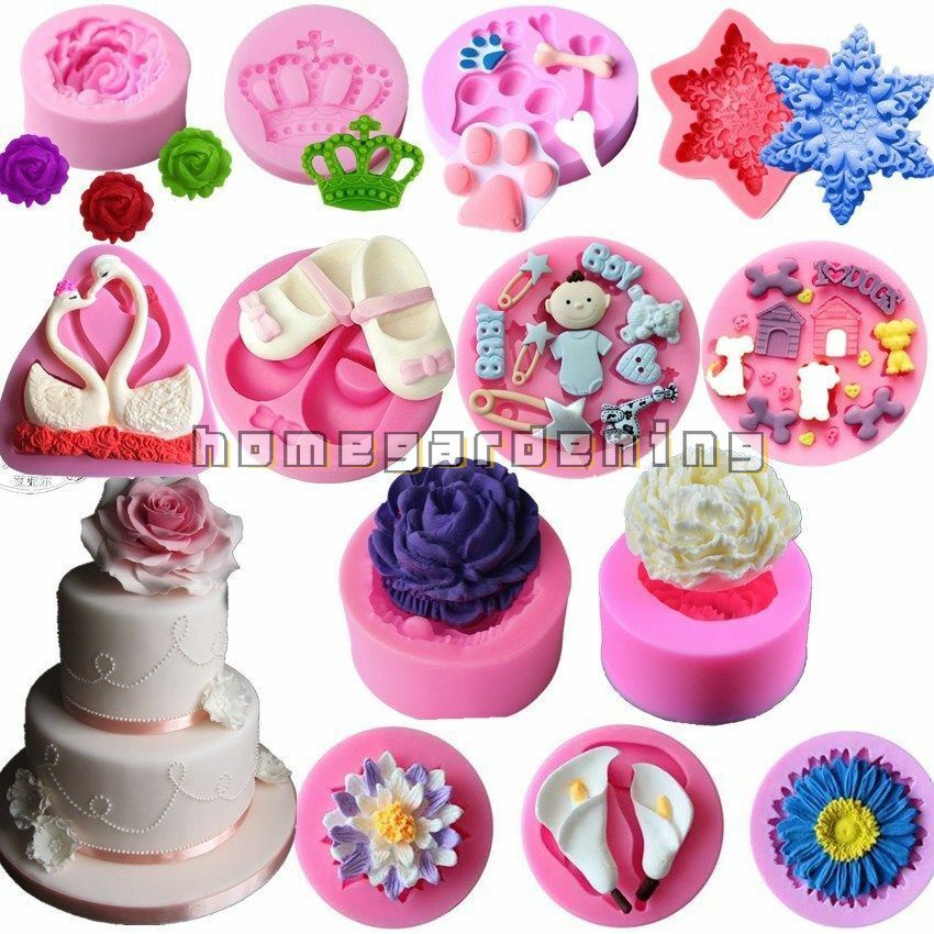 Khuôn Silicone Nhấn Bánh &amp; Socola Hình 3D