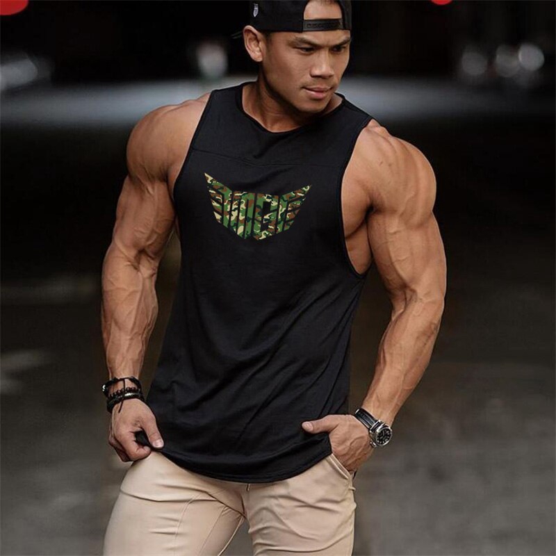 New Men Fitness Singlet Sleeveless Shirt Fashion Sport Tank Top Cotton Muscle Guys Brand Vest Gym Clothing Bodybuilding Tank Top