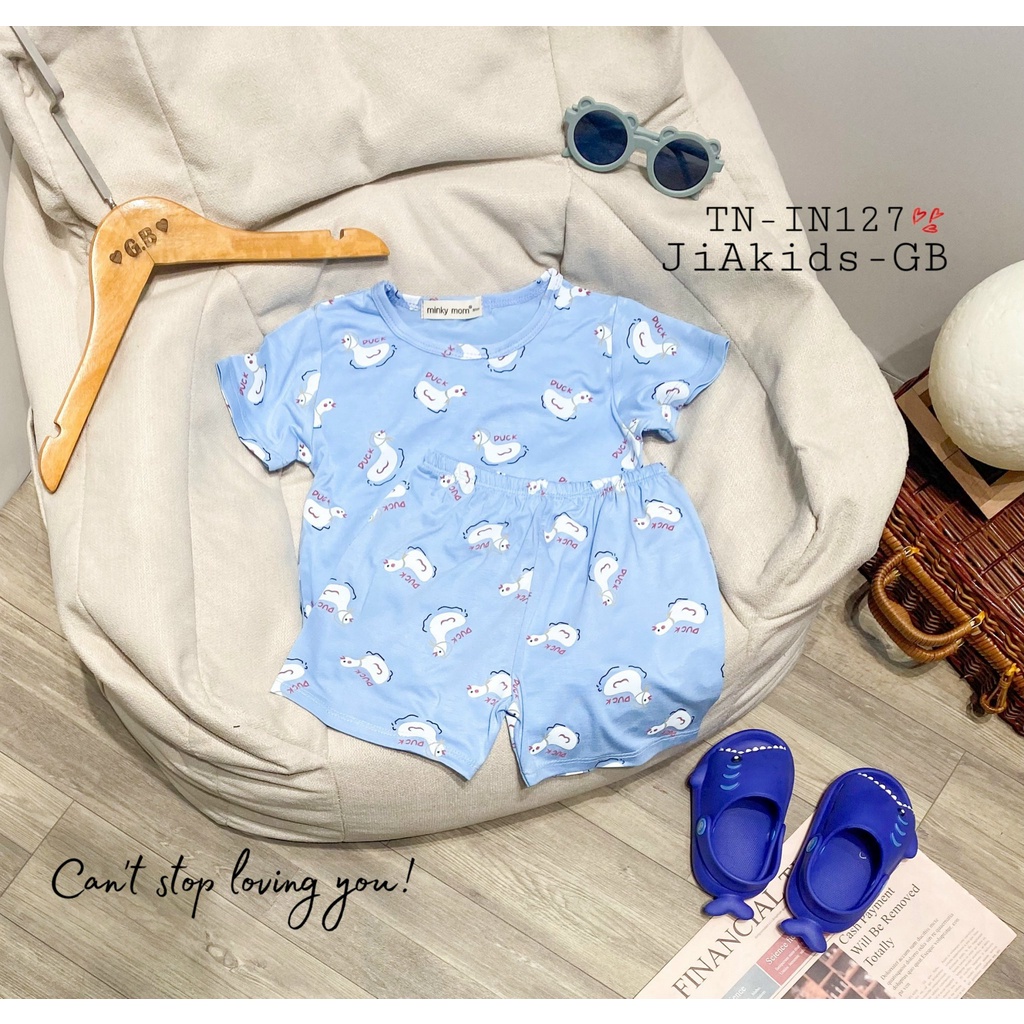 Bộ Cộc Tay THUN LẠNH MINKY MOM In Hình Toàn Thân Dễ Thương Cho Bé TN-IN127