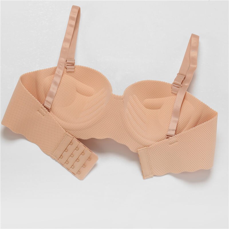 FINETOO Women Push Up Bra Female Seamless Underwear A/B Cup Solid Color Invisible Removable Strap Bras | WebRaoVat - webraovat.net.vn