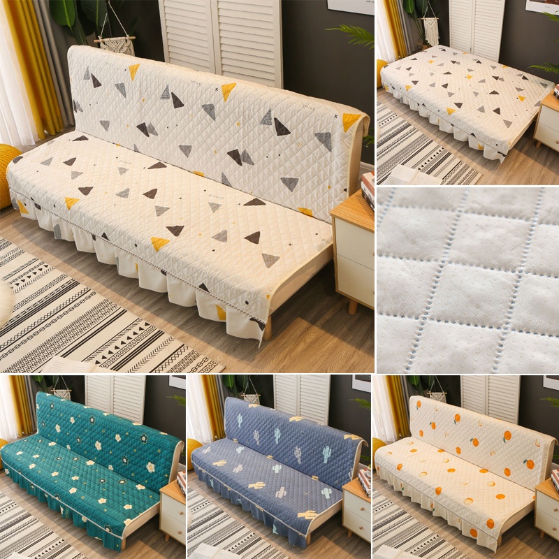 Slipcover Gỗ Chắc Chắn 0ne-piece Sofa Đệm Bốn Mùa Gấp Sofa Giường Mùa Đông Sang Trọng Màu Trơn Chống