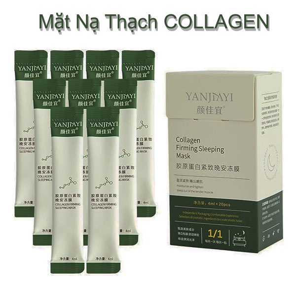 Hộp 20 gói mặt nạ ngủ collagen trắng da ngăn lão hóa dạng thạch