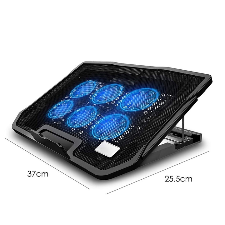 Quạt tản nhiệt laptop Nouxi, đế tản nhiệt laptop 6 quạt và 3 quạt có đèn LED cao cấp làm mát máy tính từ 13 dến 17in