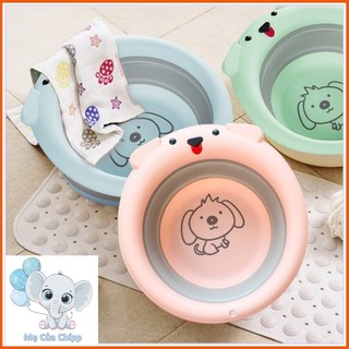 Thau rửa mặt cho bé gấp gọn hình chú chó dễ thương cho bé
