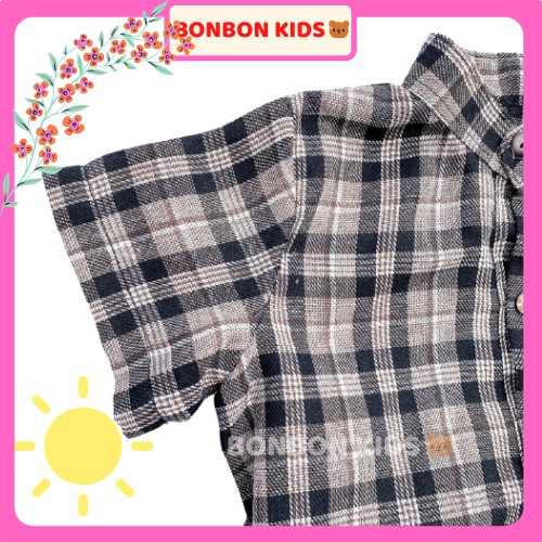 [Xả kho] Set Quần Áo Sơ Mi Caro Cho Bé Trai 1, 2, 3, 4 Tuổi, Bộ Mặc Đi Chơi Cực Chất BonBon Kids