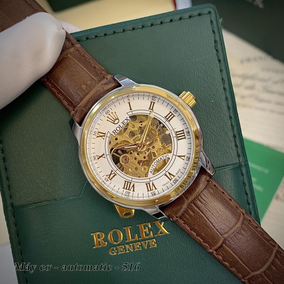 Đồng hồ nam Rolex mặt tròn máy cơ automatic dây da cao cấp DH516 Shop108 | BigBuy360 - bigbuy360.vn