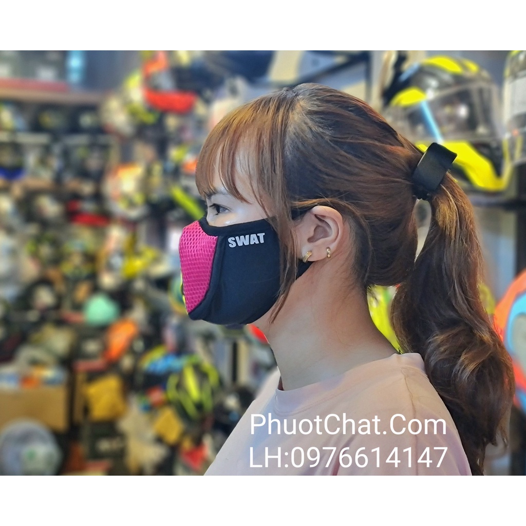 Khăn SWAT X1 phượt đen hồng