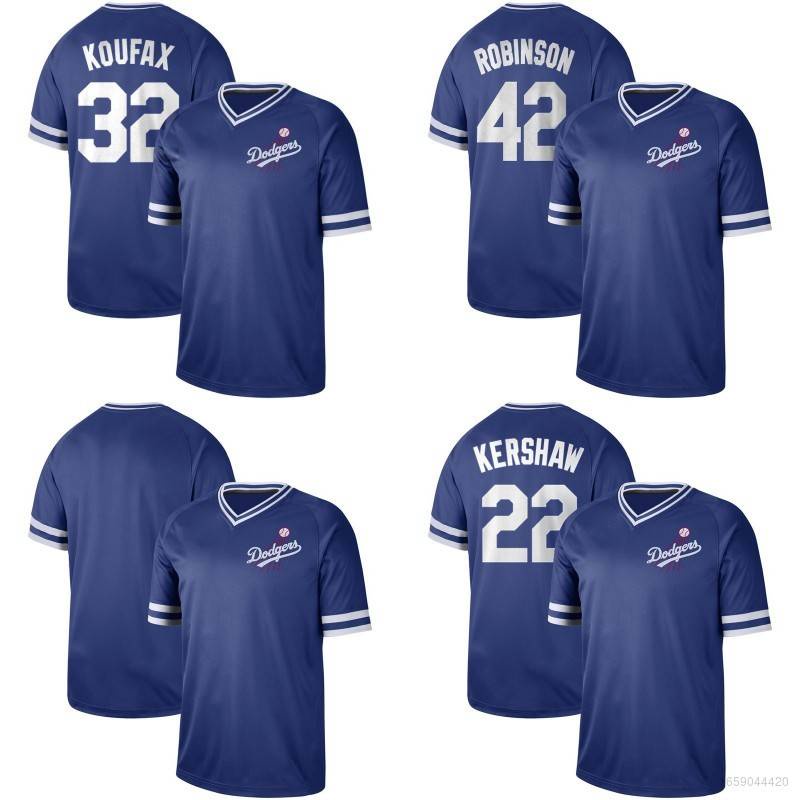 Áo Thun Bóng Chày Cổ Tròn MLB Los Angeles Dodgers Koufax Kershaw Robinson Unisex