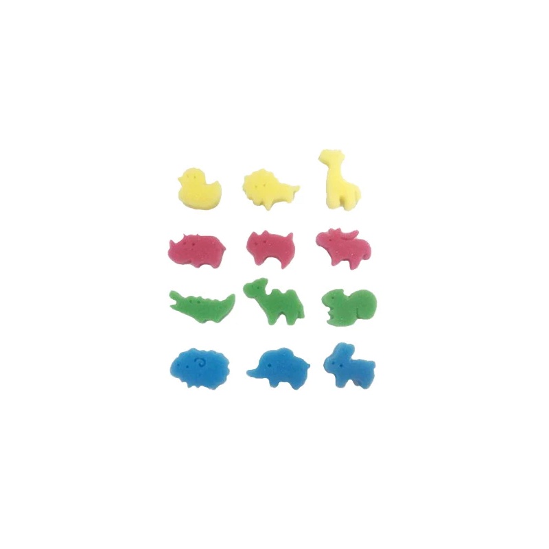 Daiso Đồ Chơi Cho Bồn Tắm Expand In Water Sponge -Funny Animal - 12 Pcs.-