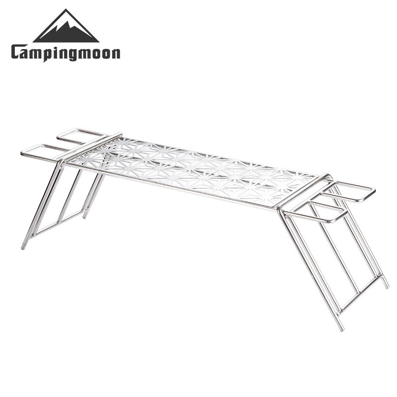 Kệ để đồ, kệ bếp inox cao cấp 304 hoạ tiết MTG-TSCC kèm túi đựng cao cấp Campingmoon campoutvn A336