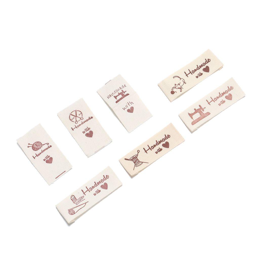 Set 50 Thẻ Vải Hình Trái Tim Hoạt Hình Trang Trí Quần Áo
