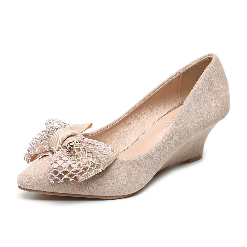 Giày công sở đế xuồng nơ đá size 33/40 cao 5cm và 8cm 130520