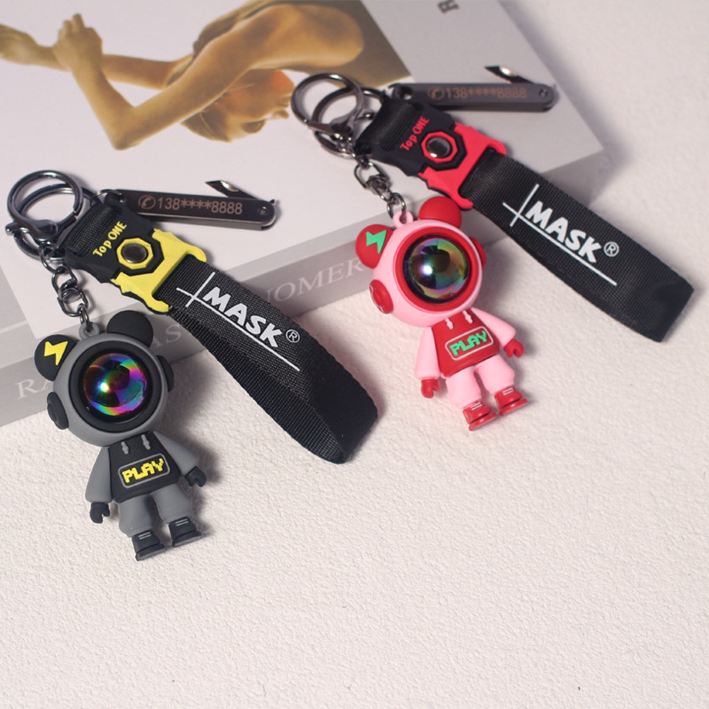 Móc khóa cute PUN ô tô anime màu đen xanh chết liệu cao su nhựa siêu bền - Móc Khoá Astro