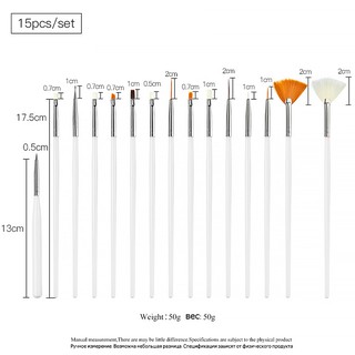 Set 15 cọ vẽ móng trang trí chuyên dụng