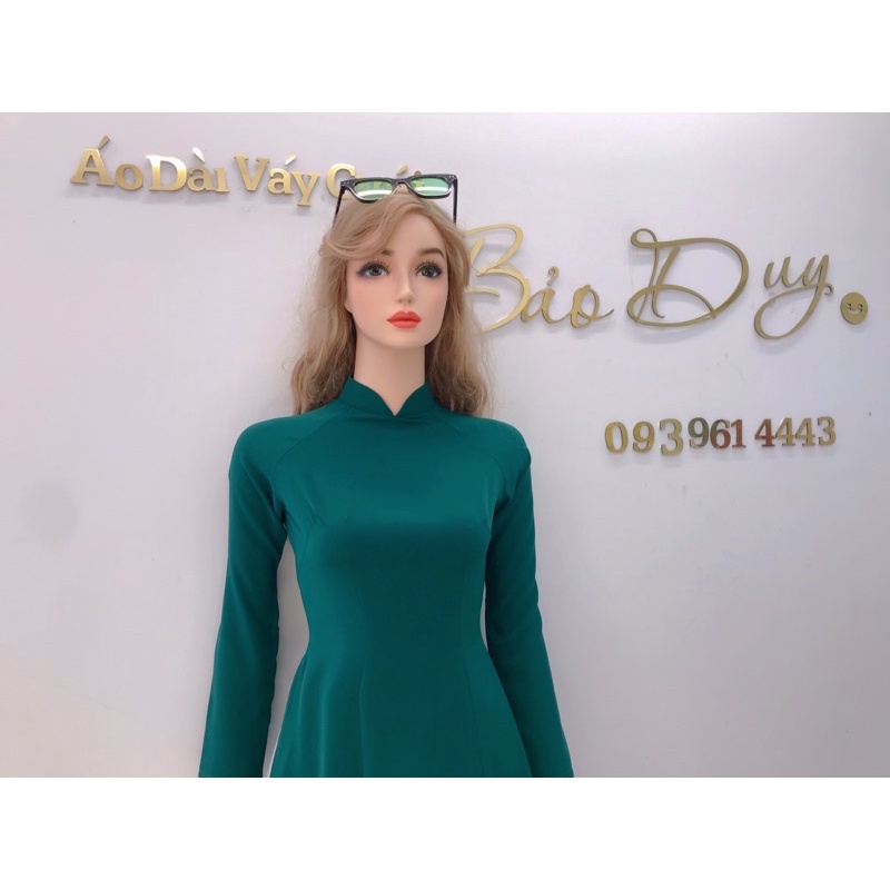 ÁO DÀI TRUYỀN THỐNG XANH RÊU LỄ TÂN SINH VIÊN BIGSIZE