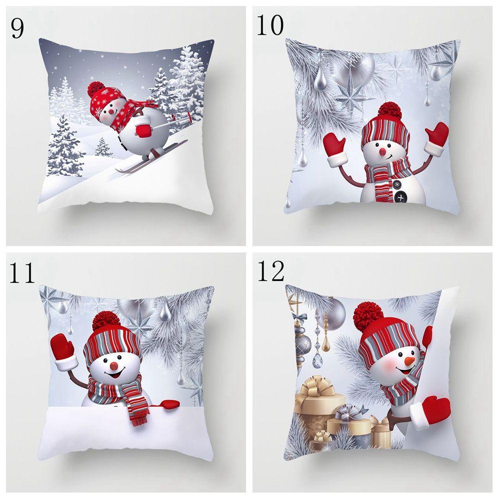 PINEVN Vỏ Gối Vuông 45 * 45Cm Chủ Đề Giáng Sinh Độc Đáo Trang Trí Nội Thất