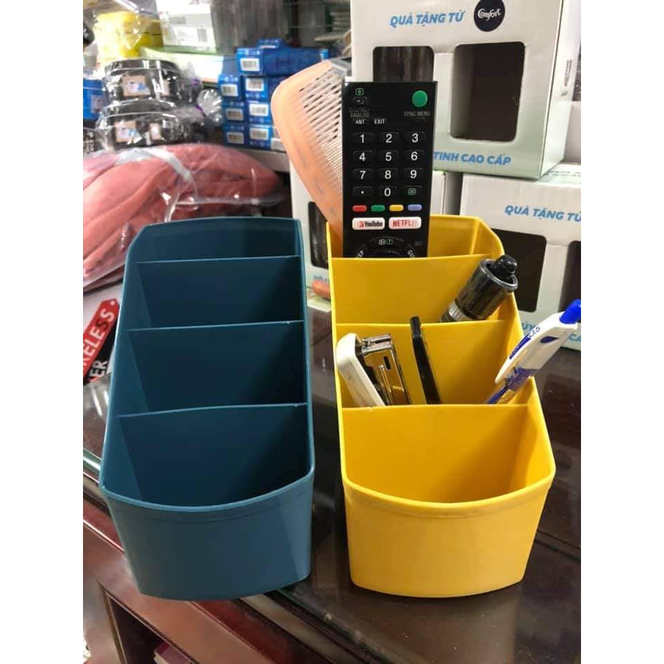 Giá để điều khiển 4 ngăn 🍁FREESHIP🍁Khay Nhựa Đựng Đồ Trang Điểm Để Bàn Tiện Lợi Hộp cắm bút, điện thoại