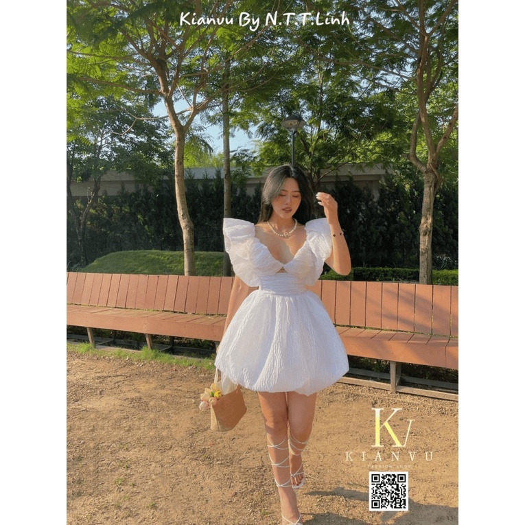 (Free Ship) Đầm Xốp Nhún Dáng Xòe Mới Nhất