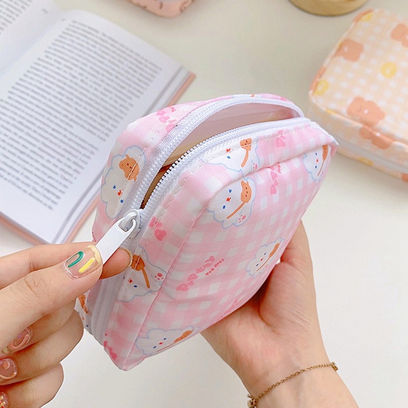 Túi Đựng Băng Vệ Sinh Sức Chứa Lớn Họa Tiết Hoạt Hình Phong Cách Hàn Quốc Cho Nữ