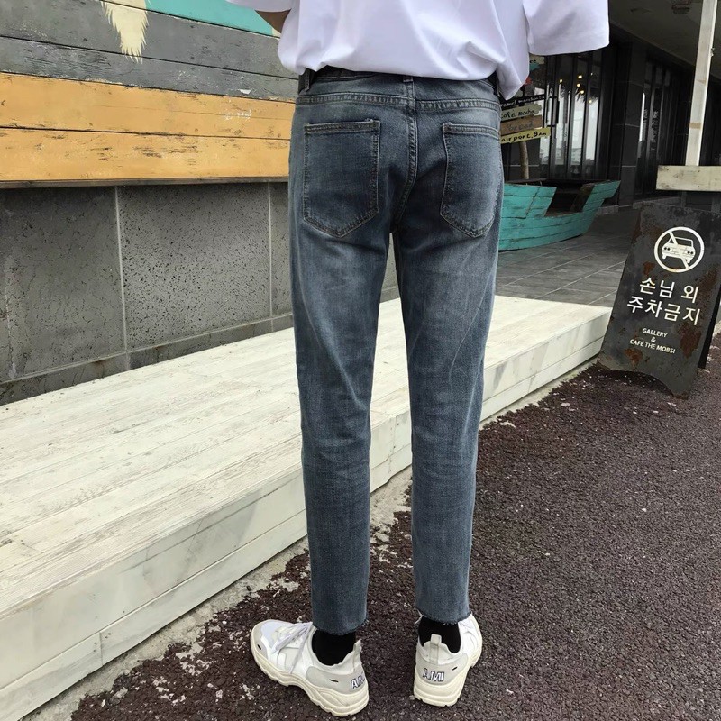 QUẦN JEANS SKINNY TRƠN CO DÃN FORM UNISEX (kèm hình chụp thật)