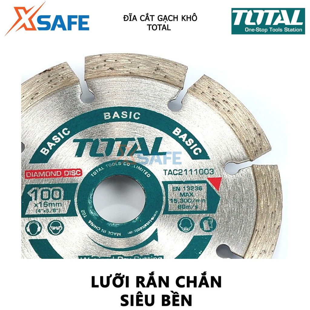Đĩa cắt gạch khô TOTAL Đĩa cắt mini đủ size, chiều rộng lưỡi 7.5mm, dùng để cắt gạch ngói công nghiệp -