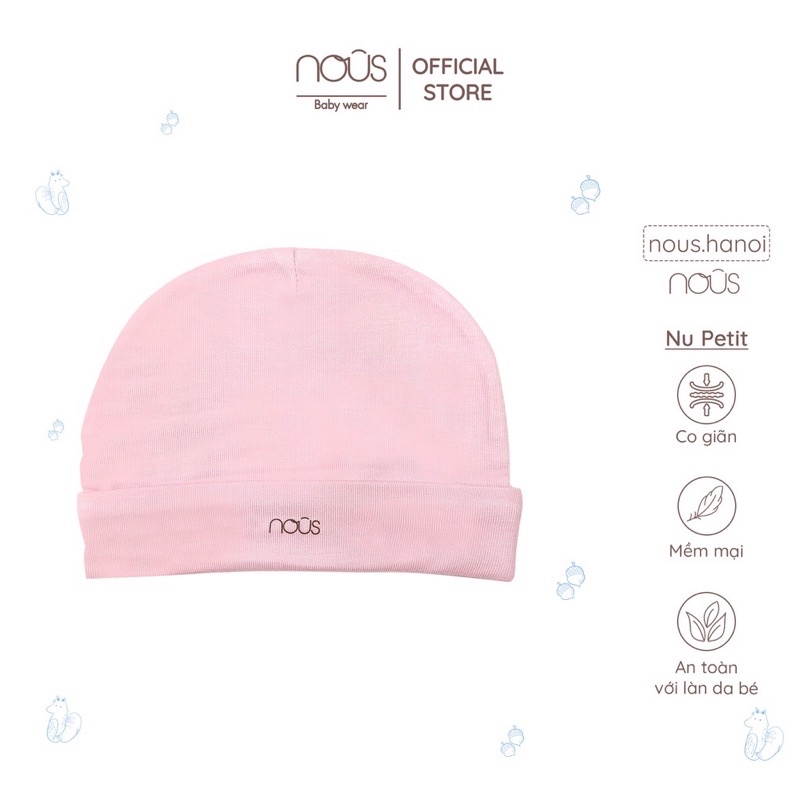 Mũ Cho Bé Sơ Sinh Nous FS, Chất Liệu 100% Cotton Cao Cấp Mềm Mịn An Toàn Cho Trẻ Sơ Sinh Zimbababy