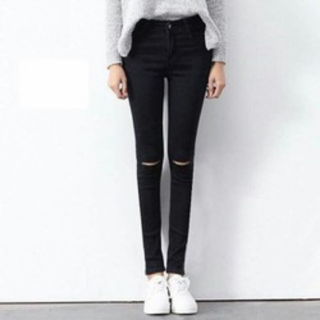 Quần jeans nữ rách gối co giãn 4 chiều hách chân siêu tôn dáng [ Kèm ảnh thật ]