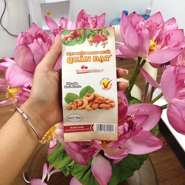 TÚI GIẤY 50G - Hạt điều rang muối vỏ lụa QUÂN ĐẠT NONGSANBINHPHUOC