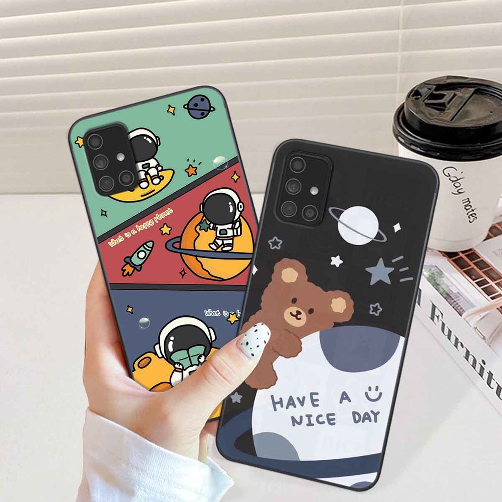 Ốp Samsung A31 / A51 / A71 in hình vũ trụ, phi hành gia bầu trời cute dễ thương