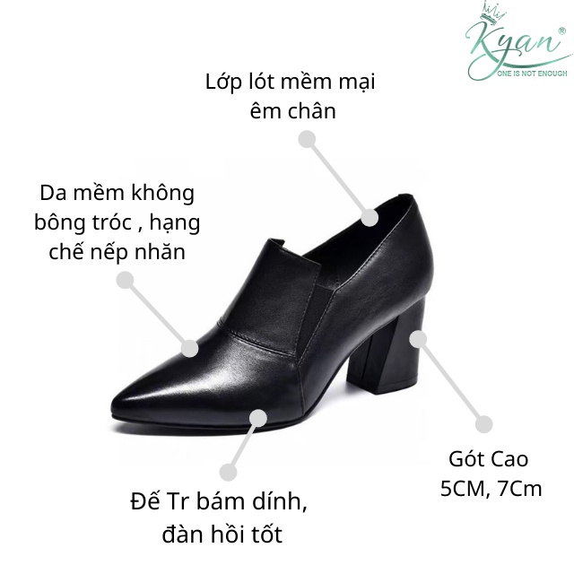 Giày Bốt Nữ Cao Gót 5 Cm, 7 Cm, Cổ Thấp, Giày Boots Mũi Nhọn, Phong Cách Hàn Quốc Kyan Shoes