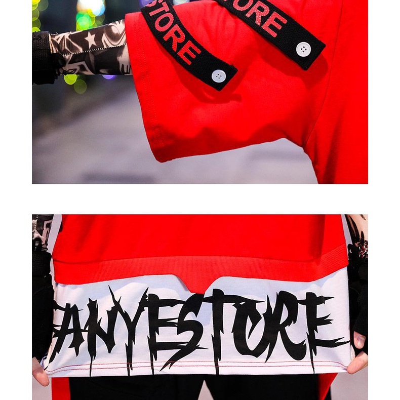 Áo Hoodie Tay Ngắn Form Rộng Phong Cách Hip Hop Cho Nam