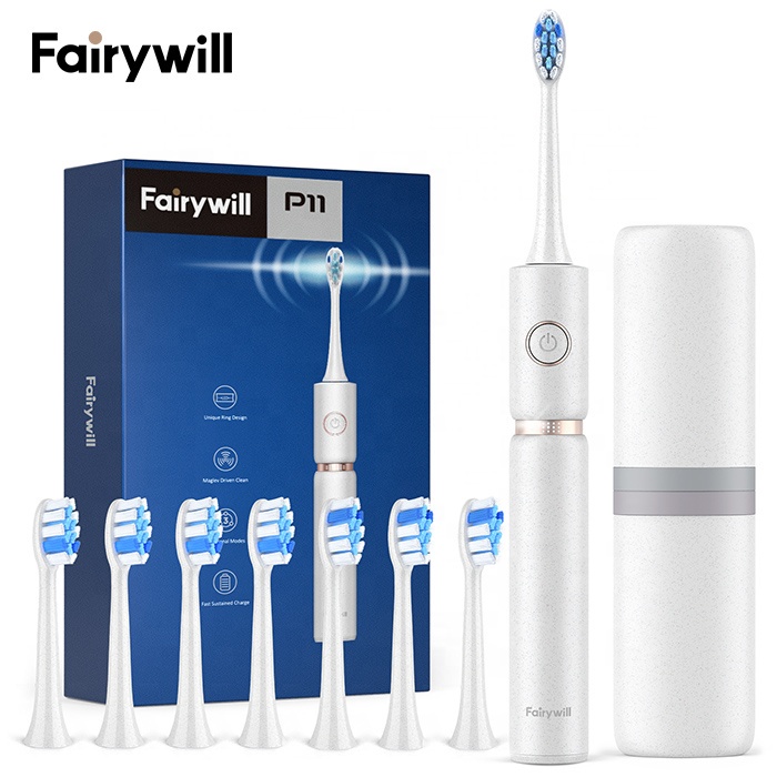 Bàn chải đánh răng điện Fairywill P11 cao cấp từ Đức tặng kèm 8 đầu bàn chải dùng trong 2 năm