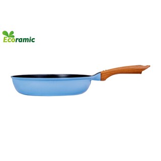 Chảo chống dính vân đá đáy từ cao cấp ECORAMIC 22cm / 26cm / 28cm / 30cm , cán gỗ cách nhiệt