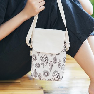 Túi Đựng điện thoại, phụ kiện, mỹ phẩm, vải Canvas Họa Tiết Hoa Lá NemoHandmade - TDC998