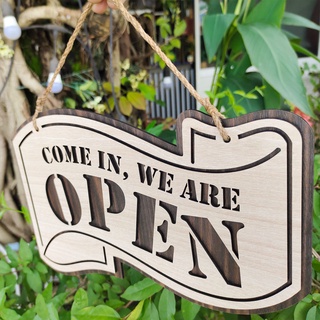Bảng gỗ decor Open Closed đóng mở treo cửa - OC03