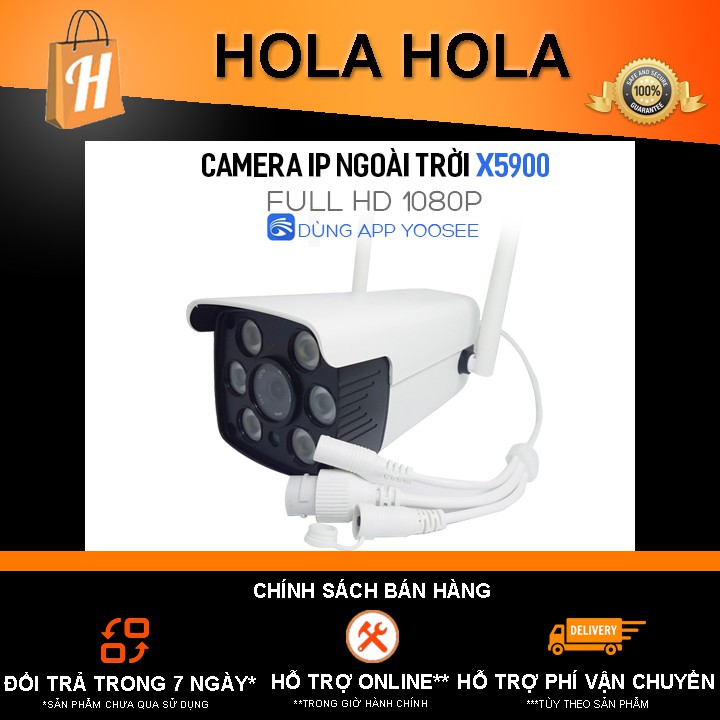 Camera IP ngoài trời X5900 FullHD 1080P ban đêm có màu chống nước chống bụi dùng ứng dụng Yoosee