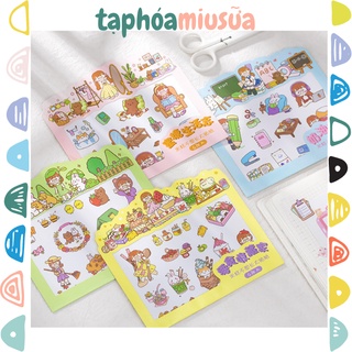 Set sticker chữ nhật 6 tấm siêu to siêu dễ thương - MiuSua